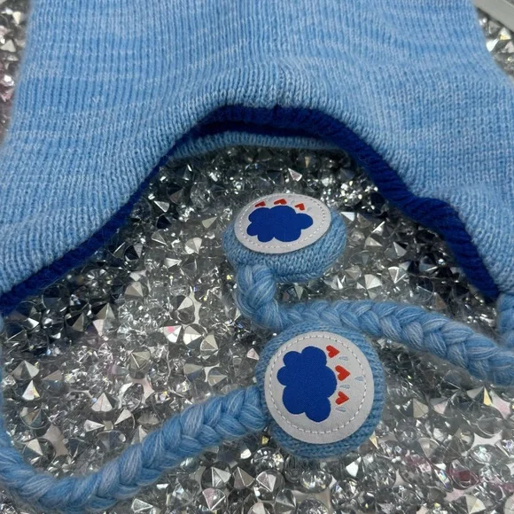 Care Bears hat grumpy braided tassel Blue Bear Knit Earflap Hat - Picture 2 of 5